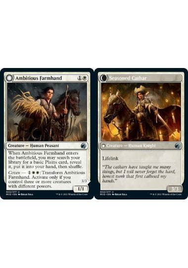 (英)【Foil】野心的な農場労働者 / Ambitious Farmhand - 歴戦の聖戦士 / Seasoned Cathar【MID】 No.002