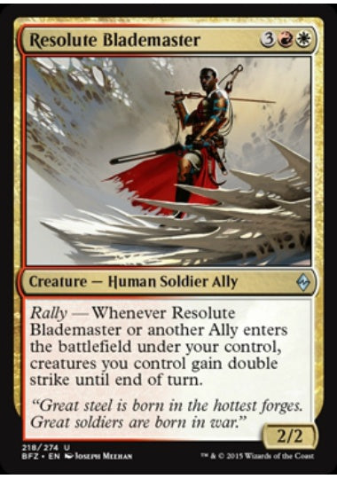 (英)【Foil】毅然たる刃の達人 / Resolute Blademaster【BFZ】 No.218