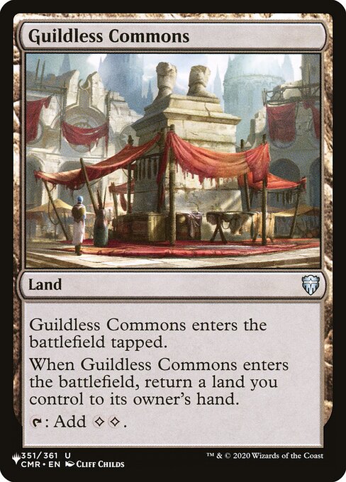 (英)ギルド無しの公共地 / Guildless Commons【CMR】 PWシンボル付き再販 No.351