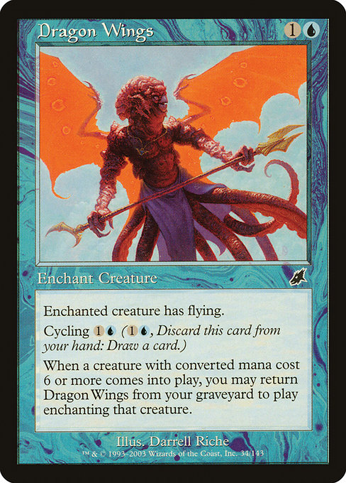 (英)【Foil】ドラゴンの翼 / Dragon Wings【SCG】 No.034