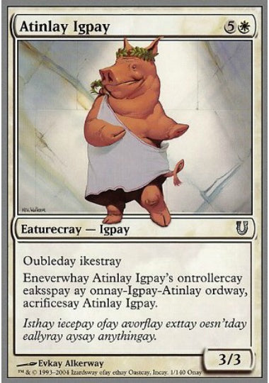 (英)【Foil】Atinlay Igpay 【UNH】 No.001