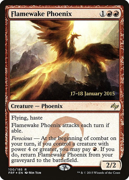 (英)【Foil】炎跡のフェニックス / Flamewake Phoenix【FRF】プレリリースプロモ No.100