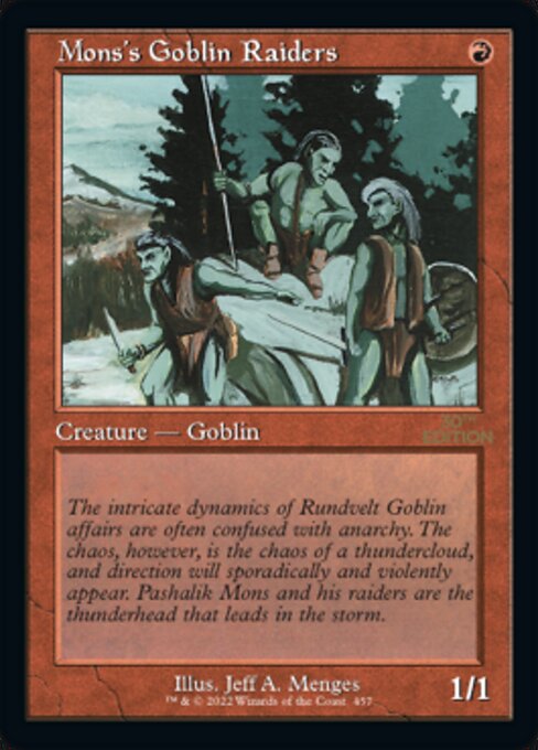 (英)モンスのゴブリン略奪隊 / Mons's Goblin Raiders【30A】 旧枠加工カード No.457 ※トーナメントで使用することはできません。