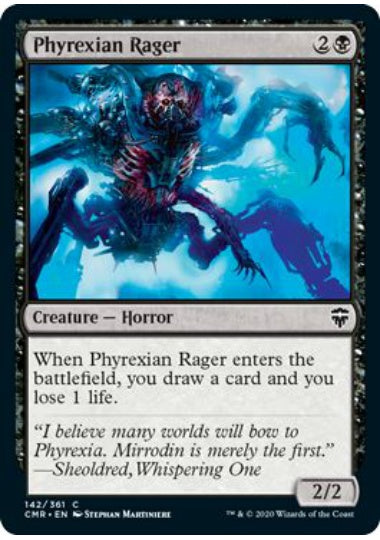 (英)ファイレクシアの憤怒鬼 / Phyrexian Rager【CMR】 No.142