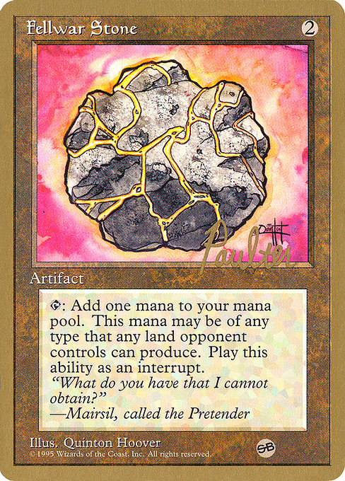 (英)友なる石 / Fellwar Stone【PTC】 ProTour NewYork Decks 1996 Preston Poulter サイドボード 金枠 No.176