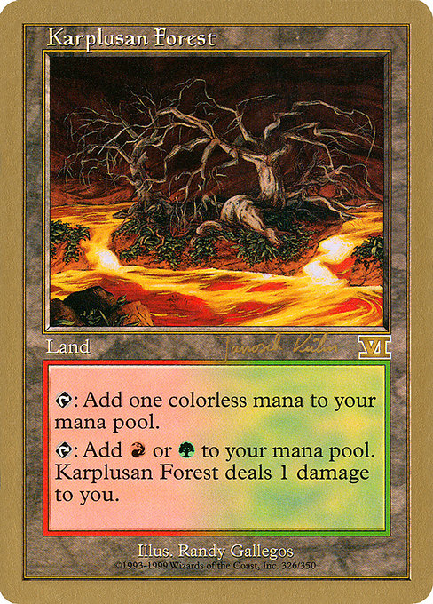 (英)カープルーザンの森 / Karplusan Forest【WC00】 World Championship Decks 2000 Janosch Kuhn 金枠 No.095