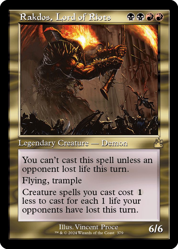 (英)暴動の長、ラクドス / Rakdos, Lord of Riots ★ショーケース枠★(旧枠加工カード) 【RVR】 No.379