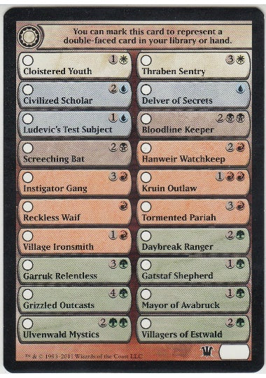 (英)イニストラード チェックリスト・カード / Innistrad Checklist Card【ISD-TOKEN】 No.CH1