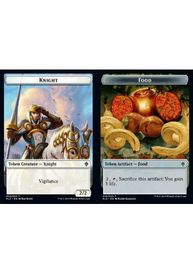 (英)【Foil】騎士トークン / Knight TokenNo.003 - 食物トークン / Food Token【ELD-TOKEN】 No.016