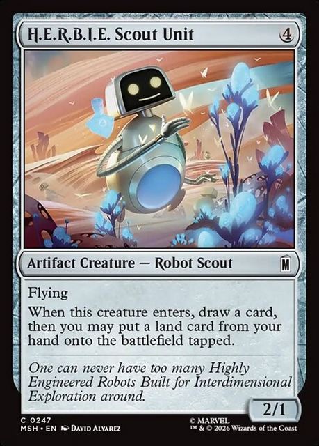 (英)【Foil】H.E.R.B.I.E.偵察ユニット / H.E.R.B.I.E. Scout Unit【MSH】 No.247