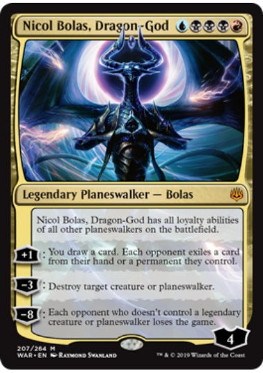 (英)龍神、ニコル・ボーラス / Nicol Bolas, Dragon-God【WAR】 No.207
