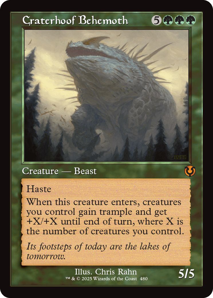 (英)【Foil】孔蹄のビヒモス / Craterhoof Behemoth ★ショーケース枠★(旧枠加工カード) 【INR】 No.480
