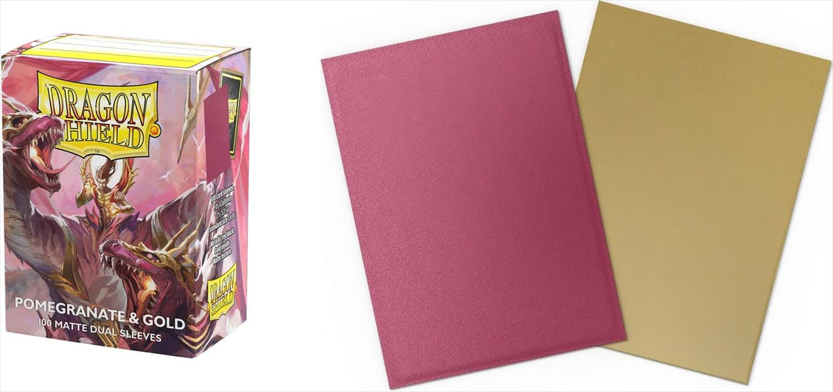 【サプライ】 ドラゴンシールド Dual Matte Sleeves Pomergranate/Gold   ※発送方法は「ゆうパック」を選択してください。