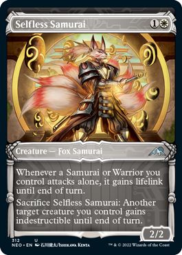 (英)【Foil】無私の侍 / Selfless Samurai ★ショーケース枠★(侍フレーム・カード) 【NEO】 No.312
