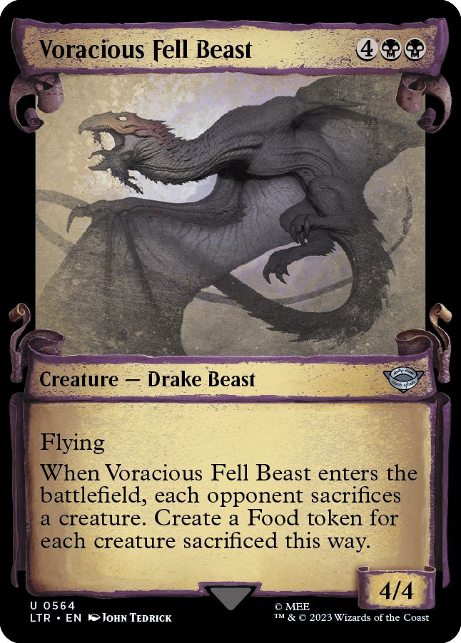 (英)【銀Foil】貪欲なる忌まわしき獣 / Voracious Fell Beast ★ショーケース枠★(中つ国の巻物) 【LTR】 No.564