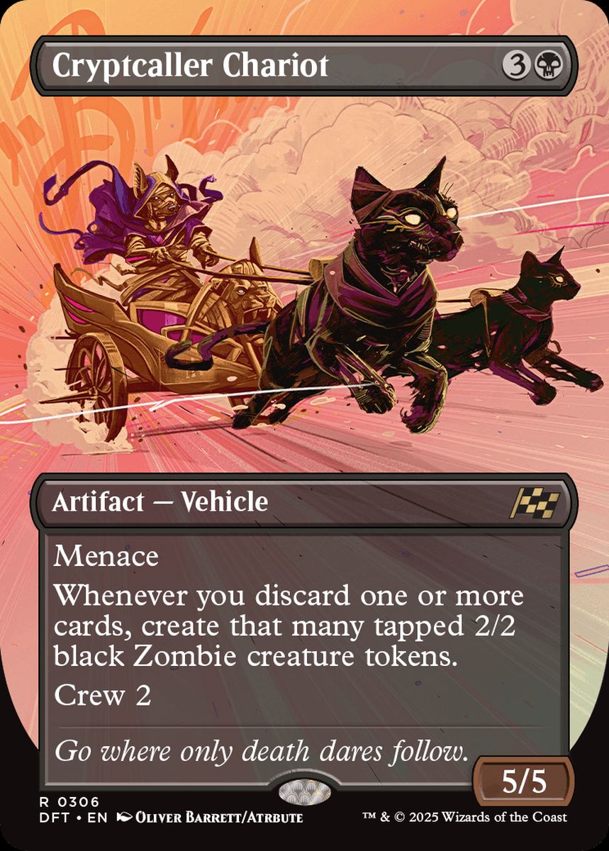 (英)【Foil】墓所呼びの戦車 / Cryptcaller Chariot ★ボーダーレス★(最大出力) 【DFT】 No.306