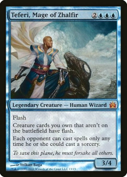 (英)【Foil】ザルファーの魔道士、テフェリー / Teferi, Mage of Zhalfir【FTVLEGENDS】 No.013