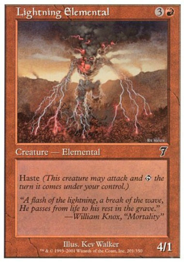 (英)【Foil】稲妻の精霊 / Lightning Elemental【7ED】 No.201