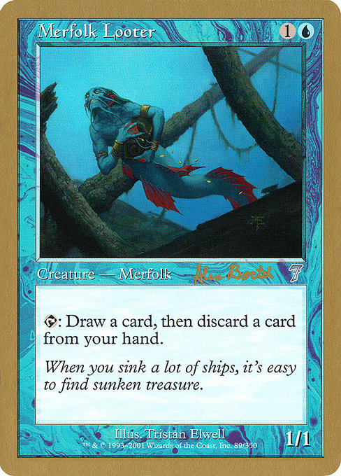 (英)マーフォークの物あさり / Merfolk Looter【WC01】 World Championship Decks 2001 Alex Borteh 金枠 No.012