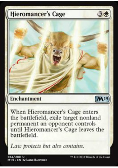 (英)【Foil】秘儀術師の檻 / Hieromancer's Cage【M19】 No.014