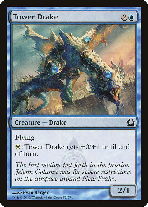 (英)【Foil】塔のドレイク / Tower Drake【RTR】 No.055