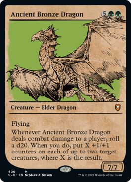 (英)【Foil】エインシャント・ブロンズ・ドラゴン / Ancient Bronze Dragon ★ショーケース枠★(ルールブック・カード) 【CLB】 No.406