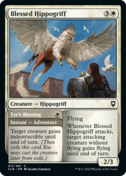 (英)【Foil】祝福のヒポグリフ / Blessed Hippogriff - ティアの祝福 / Tyr's Blessing【CLB】 No.011
