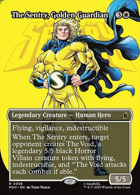(英)金色の守護者、セントリー / The Sentry, Golden Guardian ★ボーダーレス★(「ロゴ・カード」) 【MSH】 No.358