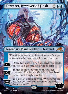 (英)【Foil】肉体の裏切者、テゼレット / Tezzeret, Betrayer of Flesh ★ボーダーレス★ 【NEO】ドラフト(セット)・ブースター版 No.304