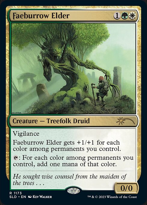(英)【Foil】フェイ庄の古老 / Faeburrow Elder【SLD】Artist Series: Kev Walker No.1173