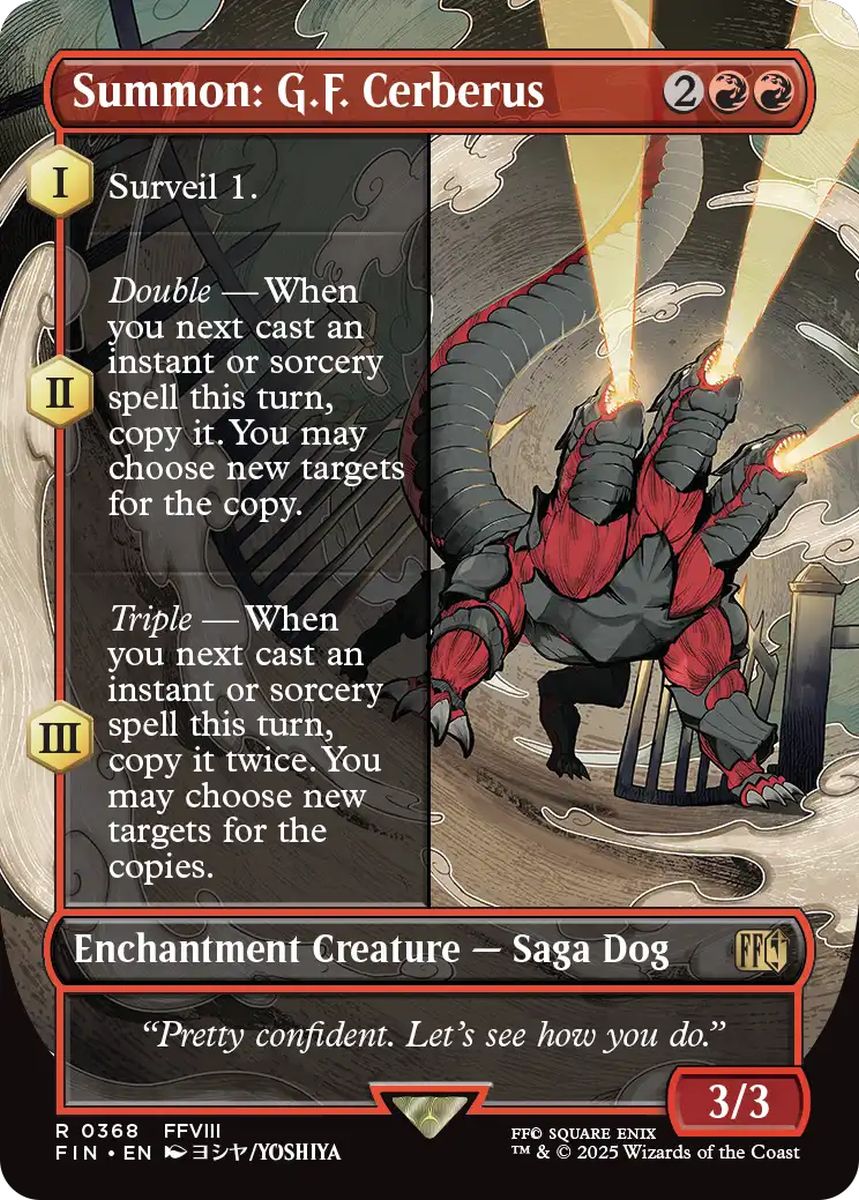 (英)召喚：G.F.ケルべロス / Summon: G.F. Cerberus ★ボーダーレス★(木版画) 【FIN】 No.368