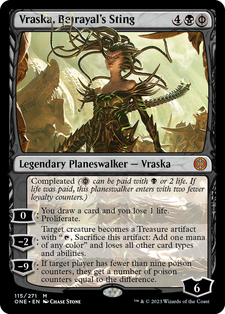 (英)【Foil】裏切りの棘、ヴラスカ / Vraska, Betrayal's Sting【ONE】 No.115