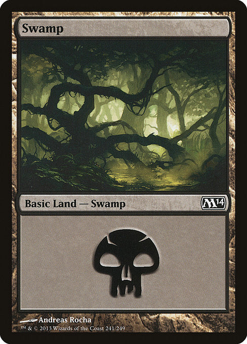 (英)【Foil】沼 / Swamp【M14】 No.241