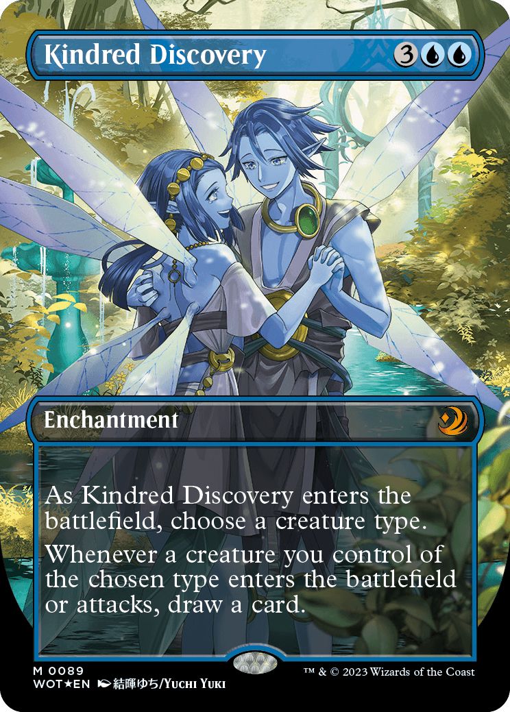 (英)【Confetti Foil】同族の発見 / Kindred Discovery ★ボーダーレス★(アニメ版) 【WOT】 No.089