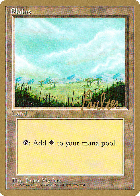 (英)平地 / Plains【PTC】 (Little Trees) ProTour NewYork Decks 1996 Preston Poulter 金枠 No.272