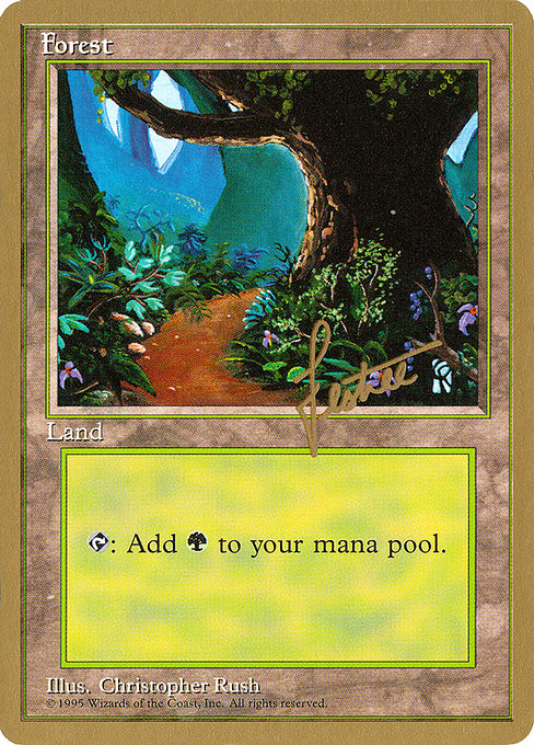 (英)森 / Forest【PTC】 (Flowers and Path) ProTour NewYork Decks 1996 Bertrand Lestree 金枠 No.301