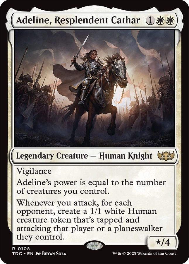 (英)輝かしい聖戦士、エーデリン / Adeline, Resplendent Cathar【TDC】 No.108