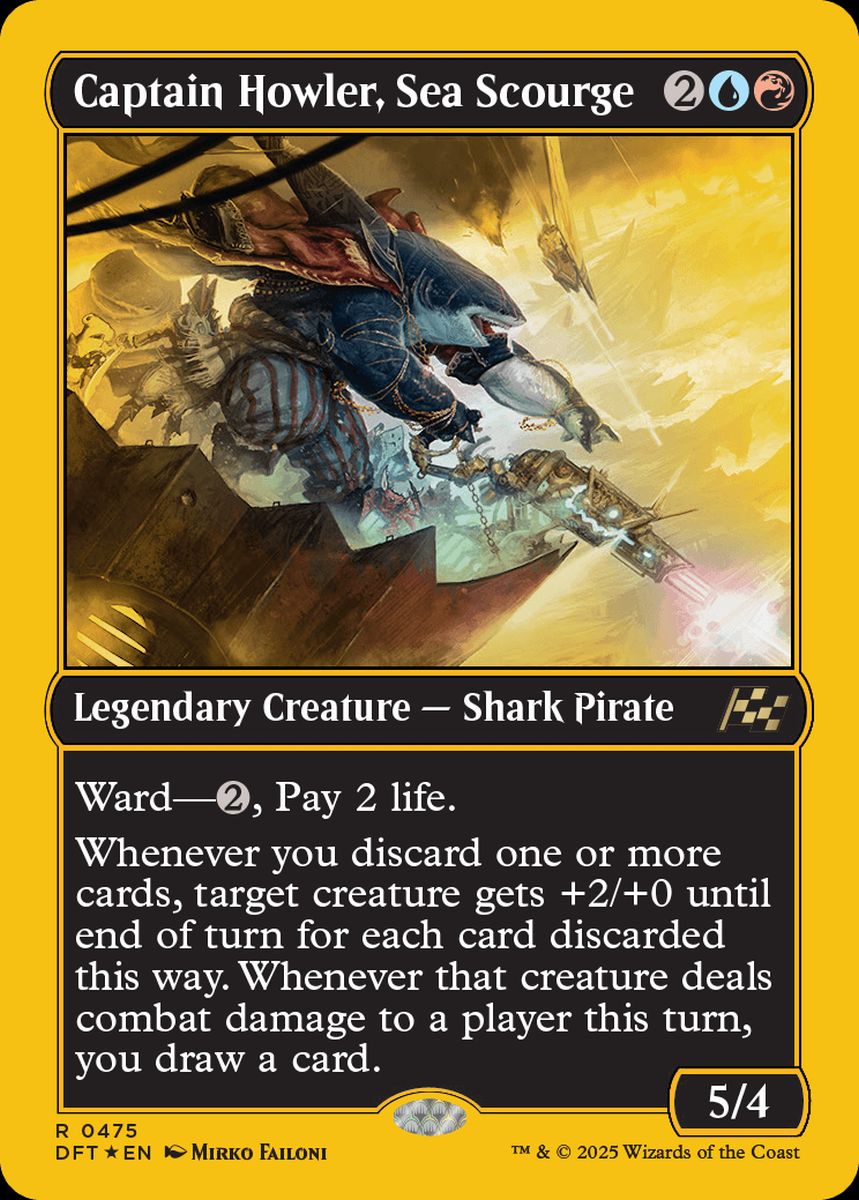 (英)【ファーストプレイスFoil】海の災い魔、ハウラー船長 / Captain Howler, Sea Scourge【DFT】 No.475