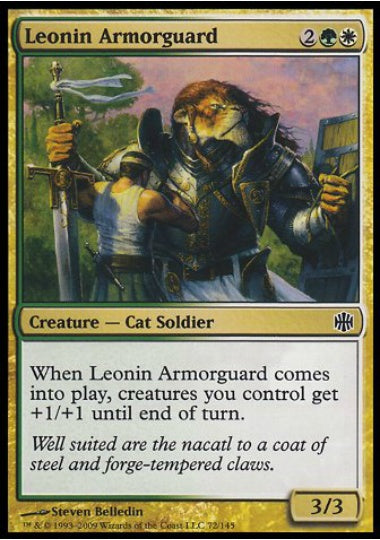 (英)【Foil】レオニンの鎧守護兵 / Leonin Armorguard【ARB】 No.072