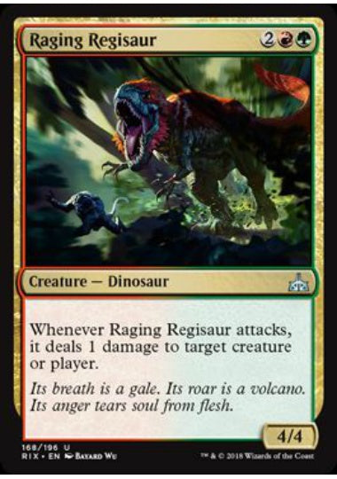 (英)【Foil】怒り狂うレギサウルス / Raging Regisaur【RIX】 No.168
