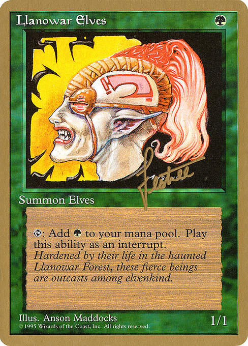 (英)ラノワールのエルフ / Llanowar Elves【PTC】 ProTour NewYork Decks 1996 Bertrand Lestree 金枠 No.152