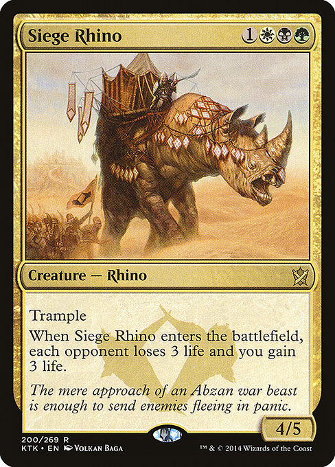 (英)【Foil】包囲サイ / Siege Rhino【KTK】 No.200