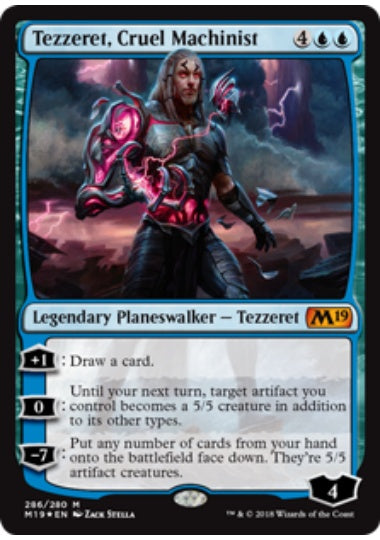 (英)【Foil】残酷な機械技師、テゼレット / Tezzeret, Cruel Machinist【M19】プレインズウォーカーデッキ収録 No.286