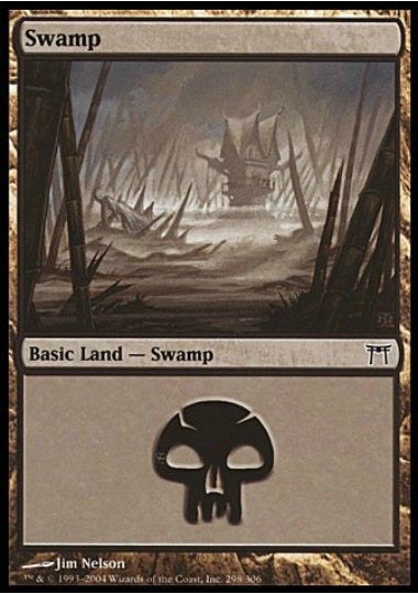 (英)【Foil】沼 / Swamp【CHK】 No.298