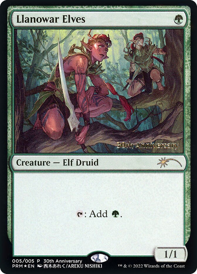 (英)【Foil】ラノワールのエルフ / Llanowar Elves【PRM】ヒストリープロモ No.059