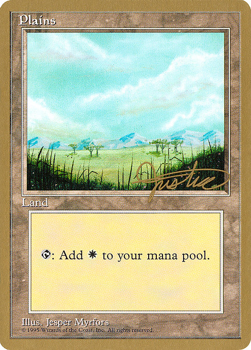 (英)平地 / Plains【PTC】 (Little Trees) ProTour NewYork Decks 1996 Mark Justice 金枠 No.278