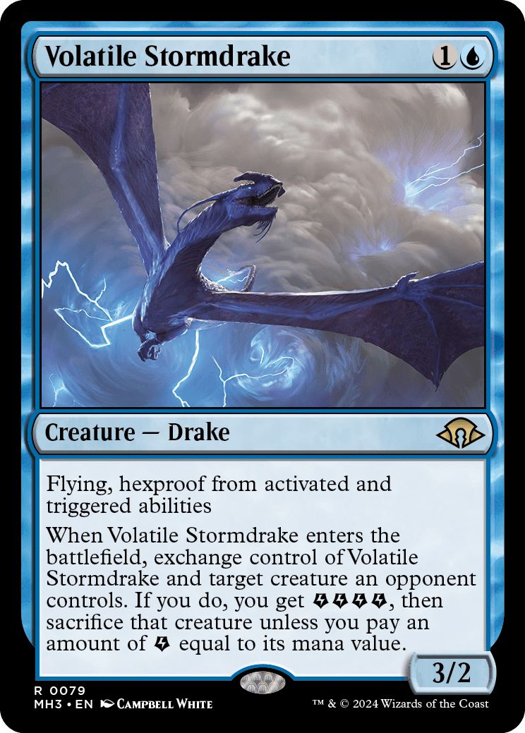 (英)【Foil】荒れ模様のストームドレイク / Volatile Stormdrake【MH3】 No.079