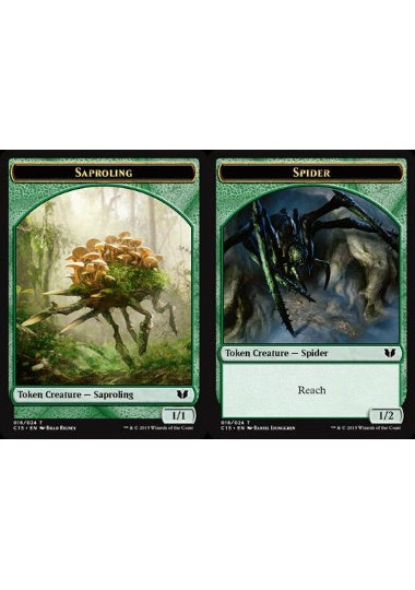 (英)苗木トークン / Saproling Token No.016 - 蜘蛛トークン / Spider Token【C15-TOKEN】 No.018