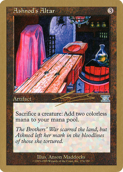 (英)アシュノッドの供犠台 / Ashnod's Altar【WC00】 World Championship Decks 2000 Nicolas Labarre 金枠 No.065