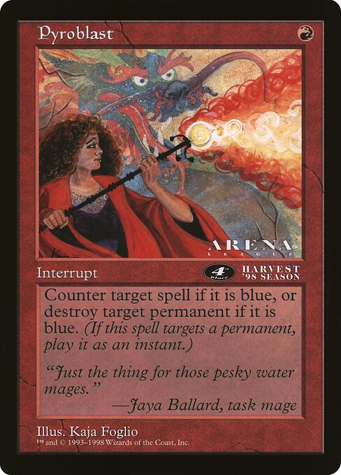 (英)紅蓮破 / Pyroblast【PRM】 アリーナプロモ 4th Place 【Oversized Card】 BIG-PRM-065 ※トーナメントで使用することはできません。